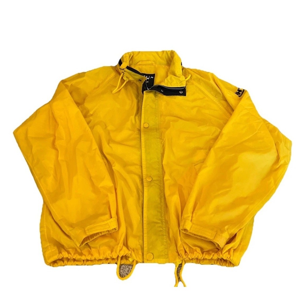Helly Hanson Yellow Windbreaker Black Lined Men's Size Medium